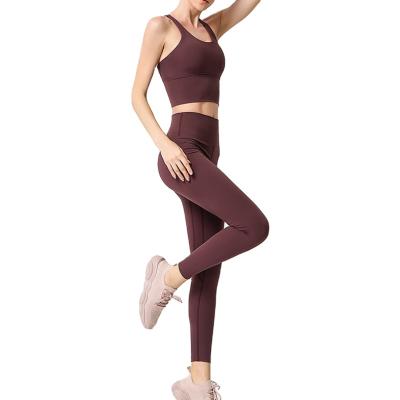 China Wholesale Breathable Yoga Sets Seamless Breathable Sports Bra Women Yoga Legging Suit Fashion Equipments for sale