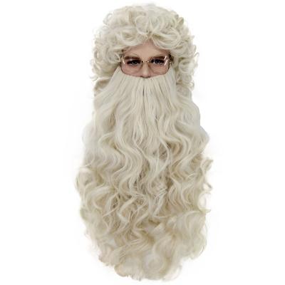 China Luxury Natural Look Men's Santa Beard 5pcs and Wig Set - Santa Claus Wig with 23