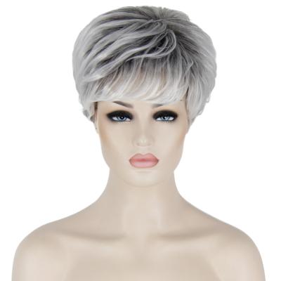 China Wholesale Cheap Natural Looking Natural Looking Pixie Cut Short Bob Wig High Quality Synthetic Heat Resistant Wigs For White Women for sale