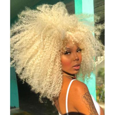 China Wholesale Price Natural Looking Afro 613 Blonde Curly Wigs Synthetic Bob Hair Wigs For Black Women Natural Hairband Wig Braid Extensions for sale