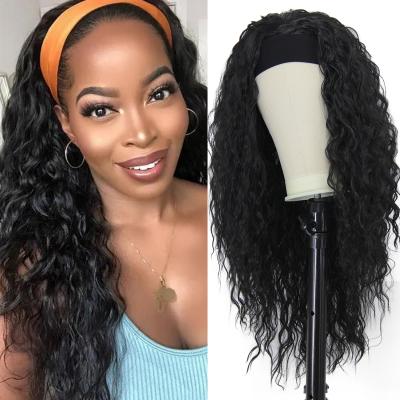 China Headband Wholesale High Quality Pretty And Soft Cheap Headband Wigs For Afro Color Women Long Kinky Curly Headband Synthetic Wig for sale