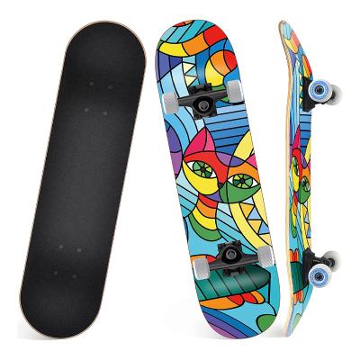 China Professional Custom Skateboard 7-Layer Skateboard Maple Wood Deck Double Kick Standard Skateboards With All-in-One Skate Tool for sale