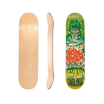 China Professional Skater Freestyle Custom Design 32x8.25 Custom 7 Layer Maple Double Kick Deck Pro Skate Deck for sale