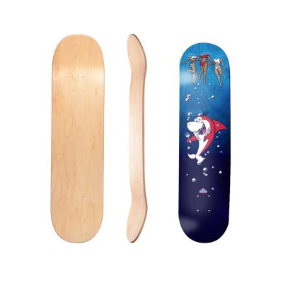 China 7 Double Layer Maple Kick Deck White Skater Professional Beginners 8.0 Skateboard Decks for sale