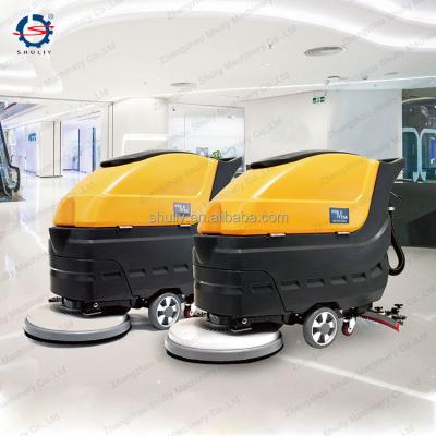 China Hotels Walk Behind Floor Scrubber Tile Sweeper Scrubbing Cleaning Machine for sale