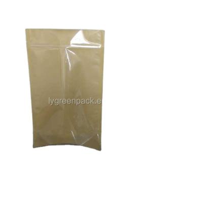 China Eco-friendly one-sided brown kraft zipper bag/one-sided clear resealable zipper bag /doypack stand pouch with ziplock packaging for sale