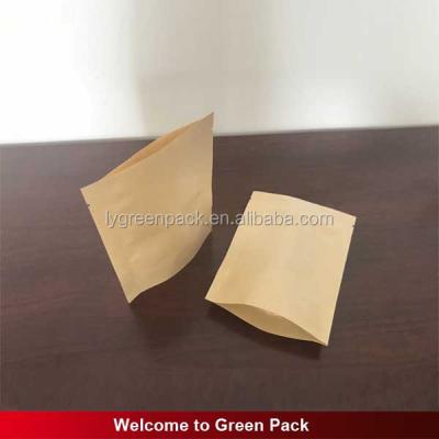 China Food grade aseptic stand up kraft paper bag with zipper, kraft paper pouch with zip lock, paper doypack for sale