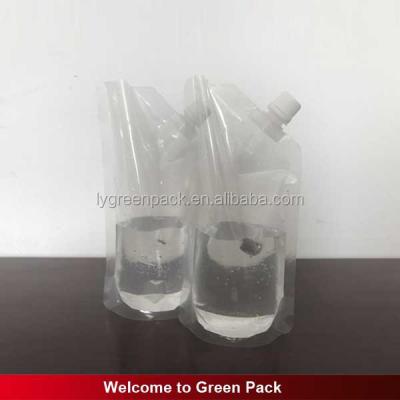 China Shock Resistance Food Beverage Wine Flask Safe Unbreakable Clear Spout Bag / Plastic Wine Bag With Spout for sale