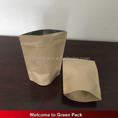 China Kraft Paper Bag Moisture Proof /natural Kraft Foil Foil Stand Up Zip Pouch for sale