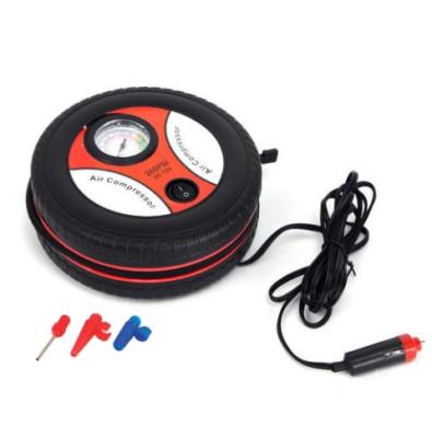 China 12V Mini Electric Car Auto Tire Inflator Pump Portable Air Compressor 13.5cm*7cm*12cm for sale