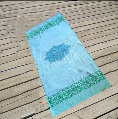 China Sustainable High Quality Suede Printed Microfiber Beach Towel With Customized Logo for sale