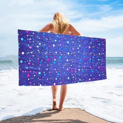 China Eco Friendly Sustainable Logo Microfiber Suede Custom Sublimation Printed Beach Towel for sale