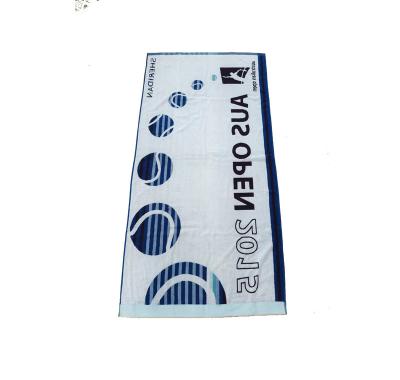 China Custom Made QUICK DRY Logo Jacquard Terry Beach Towel High Quality 100% Cotton Large Bath Towel for sale