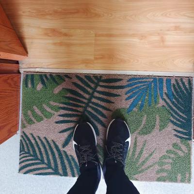 China Coconut Palm Washable Dustproof Indoor Carpet Imitation Carpet Floor Entrance Stair PVC Non-Slip Outdoor Door Mat for sale