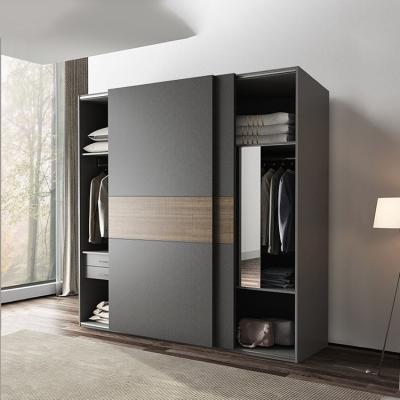 China Modern Storage Adjustable High Quality Wardrobes MDF Bedroom Nordic Wooden Sliding Door (Other) Wardrobe for sale