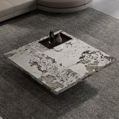 China Modern Natural Stone Sofa Center Low Tea Table Natural Marble Minimalist Home Coffee Table Hotel Furniture Living Room Design for sale