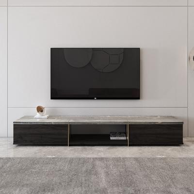 China Wooden Storage Living Room TV Stand Luxury Modern Marble Top Furniture TV Cabinet for sale