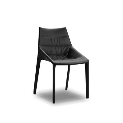 China Italian Designs Leather Leather Dining Chair Modern Black Dining Chair for sale