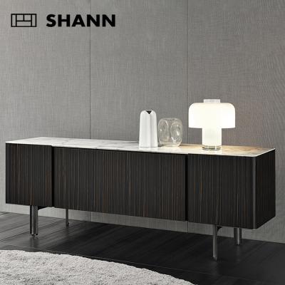 China Natural Marble High End Living Room Cabinets Modern Wooden Storage Drawers Cabinet for sale