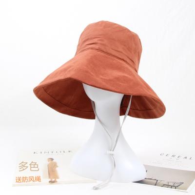 China Sun Shading 2022 Summer Women Outdoor Sunshade Anti-ultraviolet Hat New Foldable Fisherman's Hat Solid Color Fisherman's Hat for sale