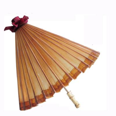 China China Parasol Oil Manual Open Paper Wooden Bamboo Umbrella Old for sale