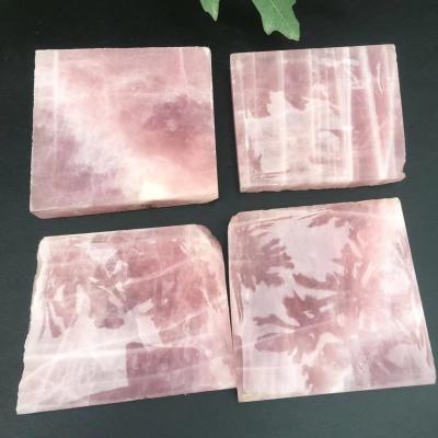 China China Hot Sale Natural Crystal Stone Amethyst Rose Quartz Slabs Healing Slice For Decoration for sale