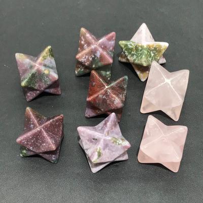 China Wholesale High Quality Natural Quartz Crystal Mulit Color Stars China Markaba For Pendant And Decoration for sale