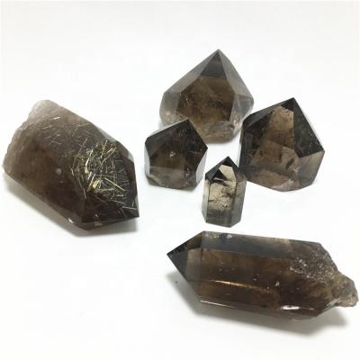 China China Wholesale High Quality Rutilated Smoky Quartz Rutilated Quartz Point Gold Tower for sale