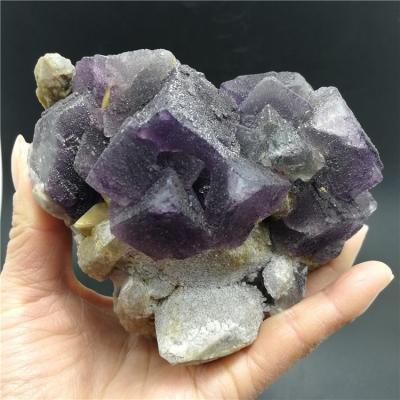 China Wholesale High Quality Natural Purple Fluorite Specimen From China Crystal Stone Raw For Decoration for sale