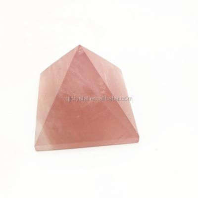 China China hot sale natural polished rose quartz crystal cut crystal hanging pyramid for decoration for sale