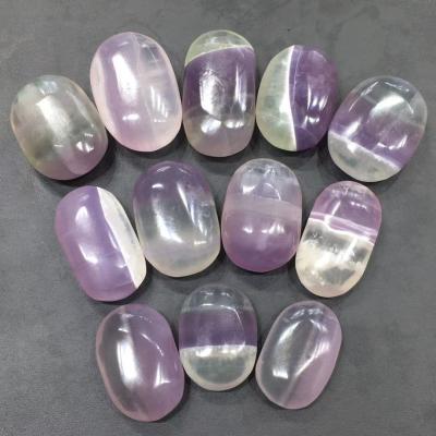 China China Wholesale Hot Sale Polished Natural Crystal Lavender Purple Fluorite Palm Stones For Healing for sale