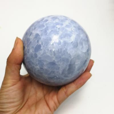 China Wholesale Natural Blue Calcite Crystal Sphere Decorative Balls from China for Healing Energy for sale