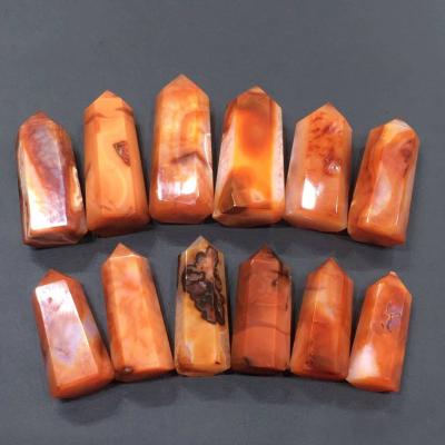 China Red Agate Crystal Point Tower For Sale China Hot Natural Carnelian Folk Wand Crafts Stones Healing Crystals for sale