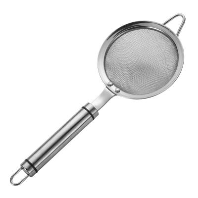 China 304 Mesh Stainless Steel Spoon Leakage Soymilk Filter Viable Oil-blocking Oil-separating Foam Strainer For Food Tea Rice Oil Noodle for sale