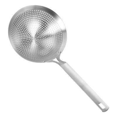 China Viable Thickened 304 Stainless Steel Colander For Household Fishing Noodles And Dumplings Strain Kitchen Frying Net Punch Sieve for sale