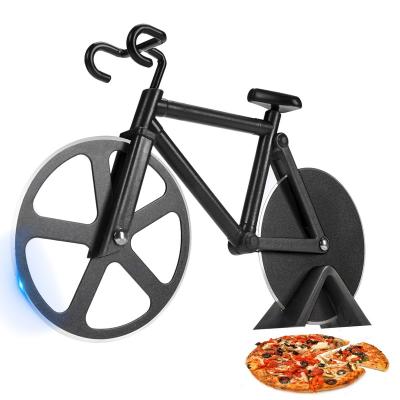 China New Arrival Mini Funny Housewarming Cute Kitchen Instruments Viable Gifts For Men 3 Inch Bicycle Pizza Cutter Wheel for sale