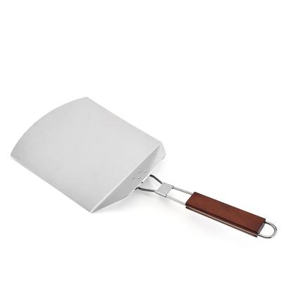 China 2022 SUSTAINABLE NEW Stainless Steel Pizza Peel Extra Large Pizza Paddle With Ergonomic Space Saver Folding Handle for sale