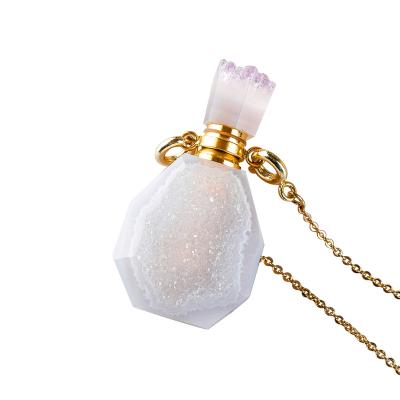 China CLASSIC Best Gift Natural Gemstone Crystal Perfume Bottle Necklace For Christmas for sale