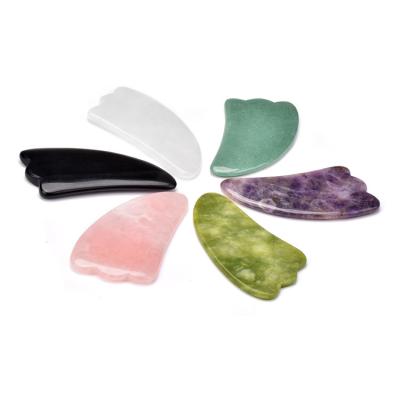 China Hot Selling 100% Natural Anti Aging Face Amazon Jade Facial Rose Quartz Gua Sha for sale