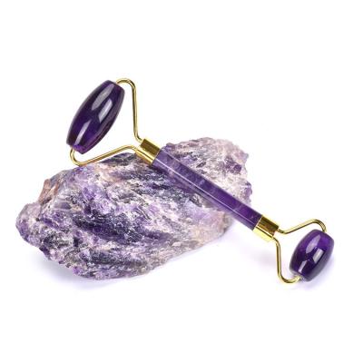 China Factory Fresh Original Crystal Amethyst Quartz Facial Jade Roller of Amethyst Massager for sale