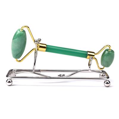 China Hot Sales Aventurine Jade Face Roller With Plastic Handle For Face for sale