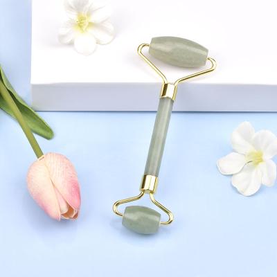 China High Quality 100% Pure Natural Jade Facial Roller Noiseless Anti Aging Face Massager Portable Facial Aventurine Jade Roller for sale