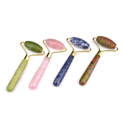 China Single head natural Crystal Real Jade Roller double rollers for face and neck for sale