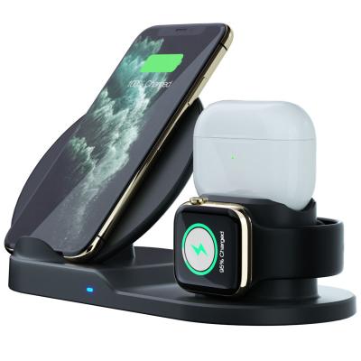 China Radio Charging 3 in 1 Wireless Charger Stand For Phone 8 X XR XS Dock Station Wireless Charging Magnetic Charger For Watch 4 3 2 1 3in1 for sale