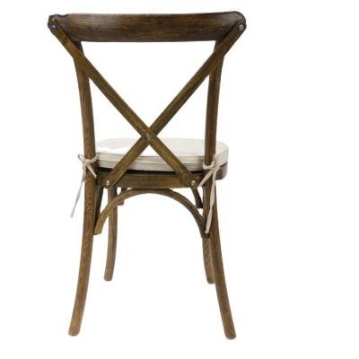 China Antique Wooden Farmhouse Cross Back Chair Farmhouse Wedding Dining Chair for sale