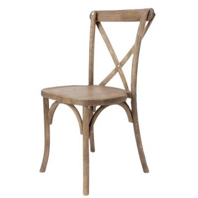 China Farmhouse Wooden Cross Back Chair Wedding Chair Event Dining Chair for sale