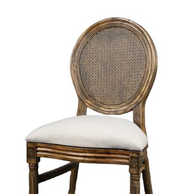 China Farmhouse Low Price Antique Style Round Back Wooden Event Wedding Louis Xv Chair for sale