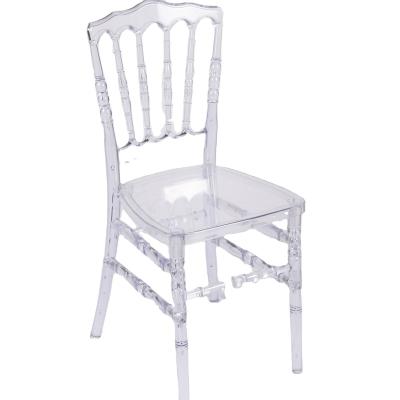 China Farmhouse Crystal Clear Transparent Plastic Polycarbonate Napoleon Chair Resin for sale