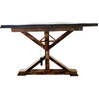 China 8ft (Height) Antique Farmhouse Wedding Table Adjustable Wood Farmhouse Dining Table for sale