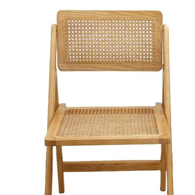 China Foldable Countryside Style Rattan Folding Chair for sale